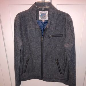 7 For All Mankind Lined Bluish Gray Denim type tweed Jacket Size Medium New